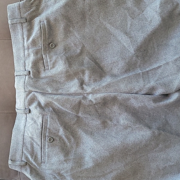 Wool look dress slacks, pleats and cuffs. - Picture 4 of 7